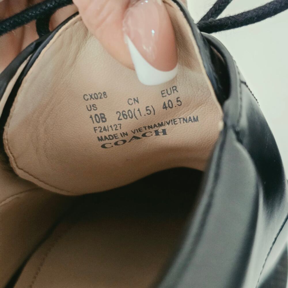 Coach Lyla Platform Derby Black Leather Oxford NEW NWOB Women's Size 10 - Picture 13 of 14